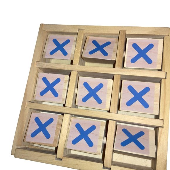 Tic Tac Toe Travel Size Wood Game - Picture 2 of 9